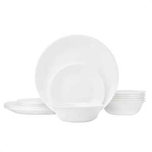 Livingware White Frost 18pc Round Dinnerware Set